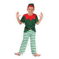 Large Green Boys Santa Helper Boy Costume