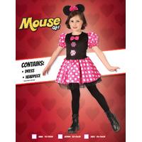 Large Pink & Black Girls Mouse Girl Costume