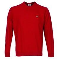 Lacoste Crew Neck Lambswool Sweater Rouge Red