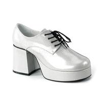 Large Silver Mens Glam Rock Platform Shoes