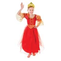 Large Red Girls Deluxe Princess Dress & Cape