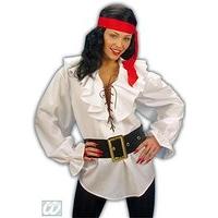 Ladies Pirate Shirt Ladies - White Costume For Buccaneer Fancy Dress