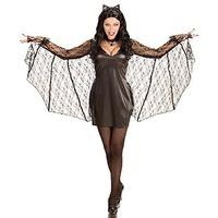 Ladies Black Batwoman Halloween Fancy Dress Costume