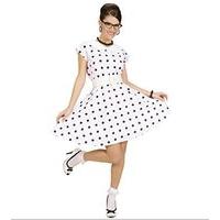 Ladies 50s Lady - White Costume Large Uk 14-16 For Grease 50s Rock N Roll Fancy