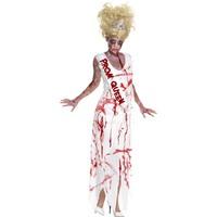 large womens high school horror zombie prom queen costume