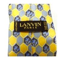Lanvin Blue And Gold Silk Tie