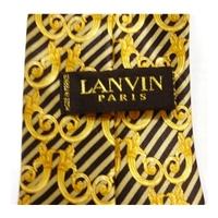 lanvin gold silk tie