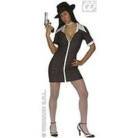 Ladies Gangster Girl Costume Medium Uk 10-12 For 20s 30s Mob Capone Bugsy Fancy