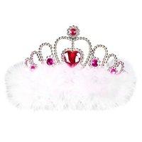 Ladies Girls Night Out Tiara - White Marabou Accessory For Hen Party Weekend