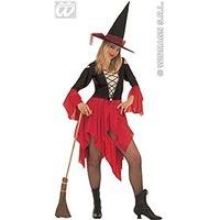 Ladies Wicked Witch Red/blk Costume Medium Uk 10-12 For Halloween Fancy Dress