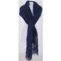 Large dark blue thick furry scarf