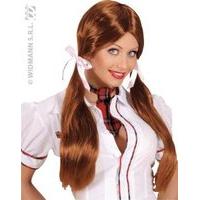 Ladies Schoolgirl - Brown Wig For Hair Accessory Fancy Dress