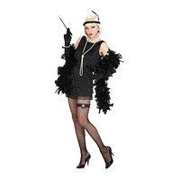 Ladies Deluxe Black Flapper Costume Extra Large Uk 18-20 For 20s 30s Mob Capone