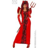 Ladies Devilicious Long Dress Costume Extra Large Uk 18-20 For Halloween Satan