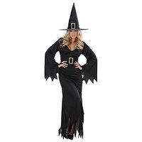 Ladies Elegant Witch Costume Medium Uk 10-12 For Spooky Witch Fancy Dress