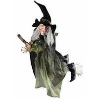 Ladies Flying Witches On Broom 100cm Accessory For Halloween Fancy Dress