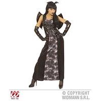 Ladies Gothic Bat Vinyl Dress Costume Small Uk 8-10 For Halloween Vampire Fancy