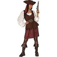 Ladies High Sea Pirate Lady Costume Medium Uk 10-12 For Buccaneer Fancy Dress