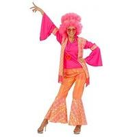Ladies Hippie Woman (orange/pink) Costume Extra Large Uk 18-20 For 60s 70s