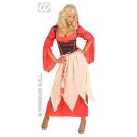Ladies Medieval Maid Pink/cream Costume Extra Large Uk 18-20 For Medieval