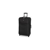 large 4 wheel soft suitcase black