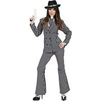 Ladies Gangster Woman Costume Large Uk 14-16 For 20s 30s Mob Capone Bugsy Fancy