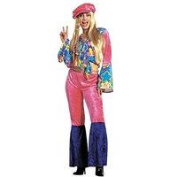 Ladies Hippie Ladies Velvet Costume Medium Uk 10-12 For 60s 70s Hippy Fancy