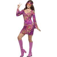 Ladies 60\'s Woodstock Hippie Fancy Dress Costume