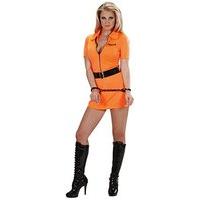 Ladies Guilty Inmate Costume Large Uk 14-16 For Prisoner Convict Jail Fancy