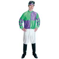 large lime green purple jockey costume