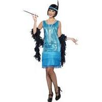 Ladies Blue Flirty Flapper 1920\'s