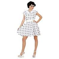 Ladies 50s Lady Dress & Belt - White Accessory For Grease 50s Rock N Roll Fancy