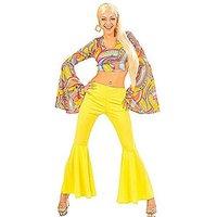 Ladies 70s Funky Lady 2 Piece Costume Large Uk 14-16 For 1970s Fancy Dress