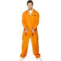 Large Orange Men\'s Escaped Prisoner Costume