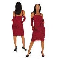 ladies red 1920s flapper dress