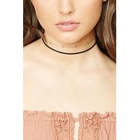 Layered Faux Suede Chain Choker