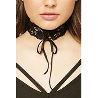 lace up floral lace choker