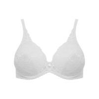 Ladies underwired fuller cup parisian lace bra - White