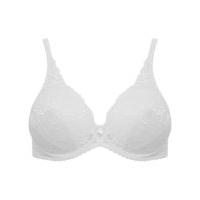 Ladies underwired black parisian lace full soft cup everyday bra - White