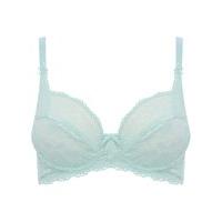 Ladies feminine sunflower pattern lace underwired full support everyday balcony bra - Mint