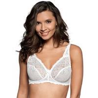 Ladies non-wired full cup natural lift Parisian soft Lace bra with adjustable straps - White