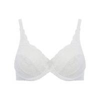 Ladies Underwired Full Cup Parisian Lace Everyday Adjustable Strap Bra - White