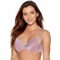 Ladies square jacquard pattern underwired padded everyday t-shirt bra - Lavender