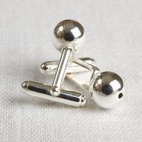 La Jewellery Recycled Silver Sphere Cufflinks