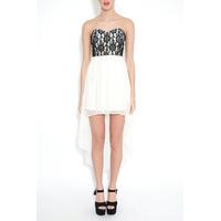 Lace Bodice Dip Hem Dress