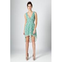 Lace Wrap Dress with Dip Hem