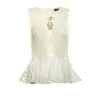 Lace Peplum Top With Embellishment