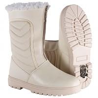 Ladies Cream Snow Boots Size - 8