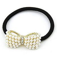 Lady Pearl Big Bow Hair Tie Hairbands