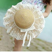 lace bow ms collapsible sun straw beach hat